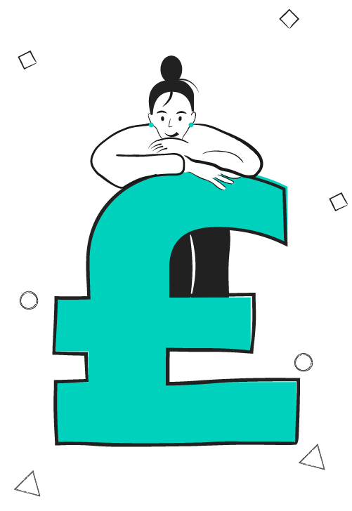 A person leaning atop a pound symbol